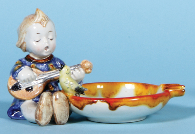 Hummel figurine, 3.7" ht., 33, TMK 1, Joyful Ashtray, Faience, mint.