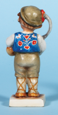 Hummel figurine, 5.5" ht., 833, TMK 1 Era, Slovak International, no M.I. Hummel, excellent repair of feather & tip of bag pipe, base flake.    - 3