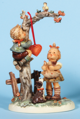 Hummel figurine, 11.0" ht., 766, TMK 8, Here's My Heart, no box, mint.