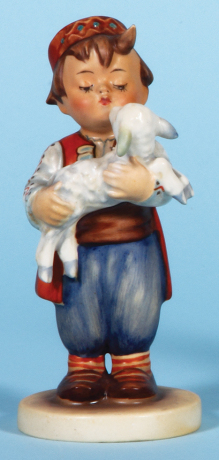 Hummel figurine, 5.4" ht., 968, TMK 1 Era, Serbian International, excellent repair of flake on lamb's ear.