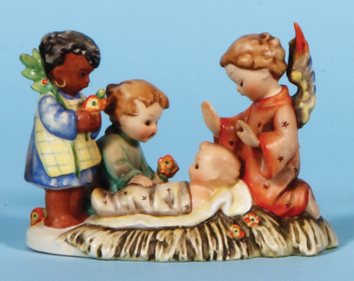 Hummel figurine, 3.6" ht., 31, TMK 1 & 1, Silent Night with Black Child, wing tip missing.