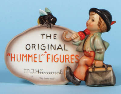 Two Hummel figurines, 3.6" ht., both #187, 1st. TMK 2, 2nd. U.S. Zone, Germany, The Original Hummel figurines, two colors, mint. - 2