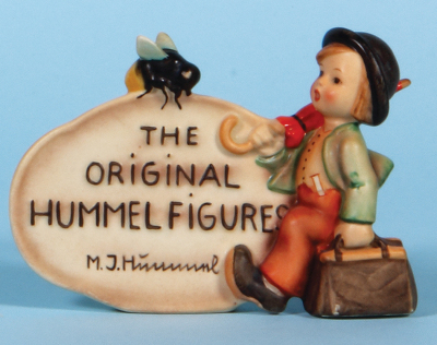 Two Hummel figurines, 3.6" ht., both #187, 1st. TMK 2, 2nd. U.S. Zone, Germany, The Original Hummel figurines, two colors, mint. - 3