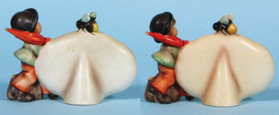 Two Hummel figurines, 3.6" ht., both #187, 1st. TMK 2, 2nd. U.S. Zone, Germany, The Original Hummel figurines, two colors, mint. - 4