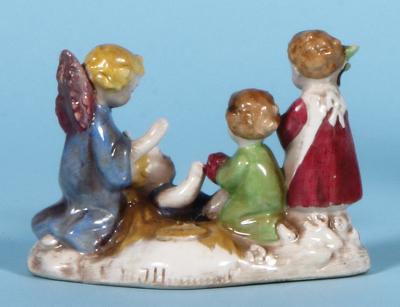 Hummel figurine, 3.6" ht., 113, TMK 1 Era, Heavenly Song Candleholder, color variation, breaks & damage. - 2