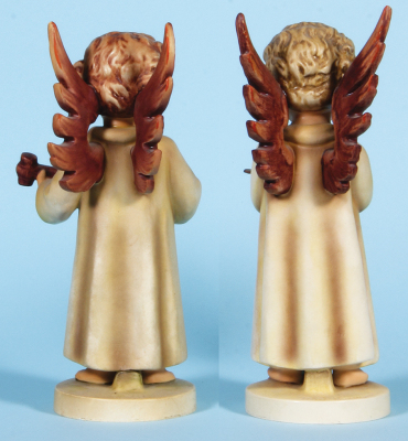 Two Hummel figurines, 10.6" ht., 172, TMK 3, Festival Harmony Mandolin, mint; with, 11.2" ht., 173, TMK 3, Festival Harmony Flute, flute glued. - 3