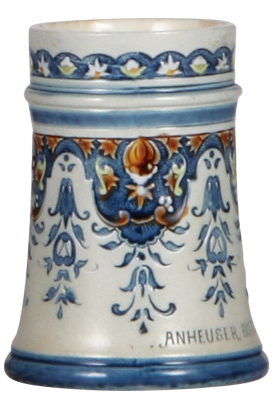 Mettlach stein, .3L, 1965, mosaic, etched: Anheuser Busch Brewing Assn., made without a lid, rare, mint. - 2