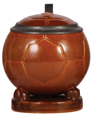 Character stein, .5L, pottery, marked 1294, Soccer Ball, mint.