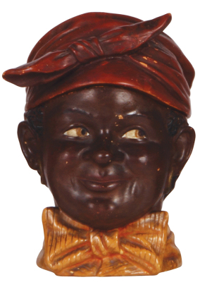 Tobacco jar, 6.8" ht., Black Americana, Young Woman, marked 8050, good condition with minor wear.