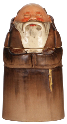 Character stein, .5L, pottery, Monk, marked 1304, Geb. Germany, minor scratches, chip on top rim.