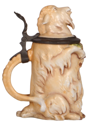 Character stein, .5L, porcelain, marked Musterschutz, by Schierholz, Bock, mint. - 3