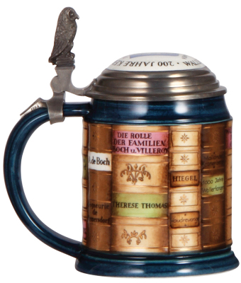 Mettlach stein, .5L, modern, Limited Edition of 500, #364, 200 Jahre Keramik Tradition, Wallerfangen, inlaid lid, mint.     - 3