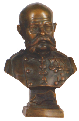 Bronze bust, 4.8" ht. Franz Josef, good condition.