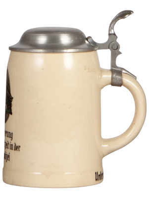 Military stein, .5L, pottery, Zur Erinnerung an meine, Dienstzeit in der Landespolizei, pewter lid, mint. - 2