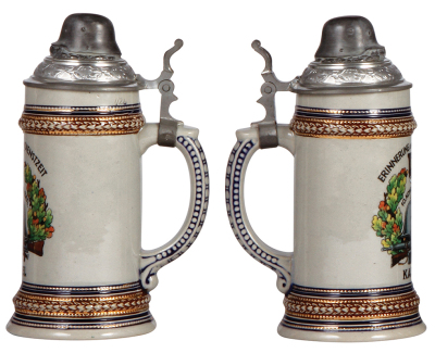 Military stein, .5L, stoneware, 10. Komp., III, Jäger Batl., I.R. 15, Kassel, pewter lid, mint. - 2