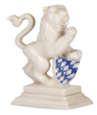 Bavarian Lion, 3.7" ht., porcelain, marked Nymphenburg, mid 1900's, mint.