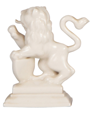 Bavarian Lion, 3.7" ht., porcelain, marked Nymphenburg, mid 1900's, mint. - 2