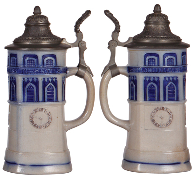 Character stein, 1.0L, stoneware, marked M. & W. Gr., Church St. Peter München, original pewter lid marked München, mint. - 2