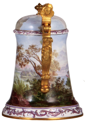 Viennese enameled stein, 7.4" ht., late 1800s, gilded mounts, very good quality, excellent condition.             - 4