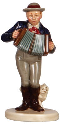 Villeroy & Boch Dresden figure, 7.0" ht., Accordion Player, mint.