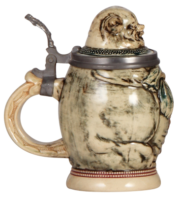 Character stein, .5L, by Diesinger, 598, Pig with Money Bag, two factory production flaws are not very distracting, otherwise mint. - 3