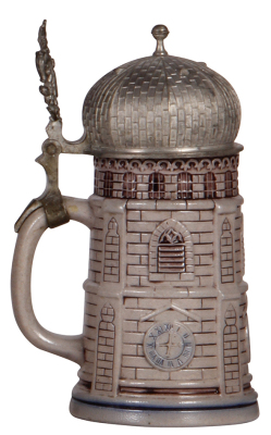 Character stein, .5L, stoneware, marked T.W., Munich Frauenkirche Tower, mint. - 3