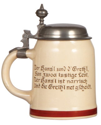 Mettlach stein, .5L, 1280 [1526], PUG, pewter lid, mint. - 2