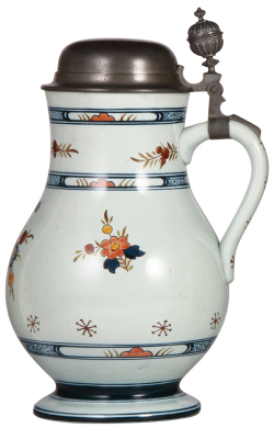 Mettlach stein, 1.6L, 5018, Faience, pewter lid, mint. - 2