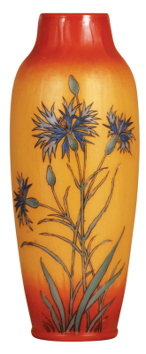 Mettlach vase, 12.3" ht., 2537, hand-engraved, mint.