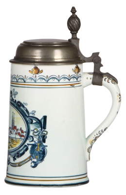 Mettlach stein, .5L, 5022 [5013], Faience, pewter lid, mint. - 2