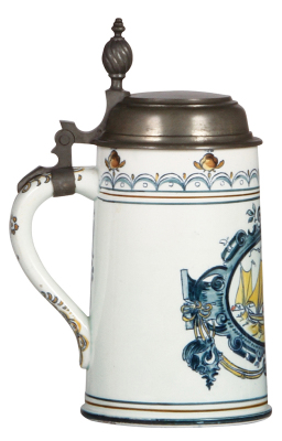 Mettlach stein, .5L, 5022 [5013], Faience, pewter lid, mint. - 3