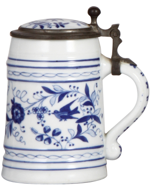 Porcelain stein, .5L, transfer & hand-painted, Faust, inlaid lid with Faust on underside of the inlay, mint.  - 2