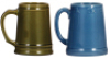 Four pottery mugs, .5L, 5.0" ht., Rookwood Pottery Commercial Ware, Starkville, Miss., all with Rookwood marks & dates, body shape 7301, two for Wiedemann Brewing Co., Newport,&nbsp;KY, 1948 & 1966, two for Falls City Beer, Louisville, KY, both 1948, all mint. - 3