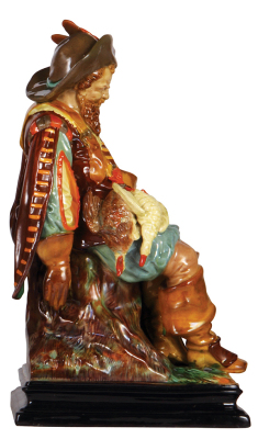 Terra cotta figurine, 13.5'' ht., 7.0'' w., marked 88, majolica glaze, Landsknecht, excellent quality, very good condition. - 2