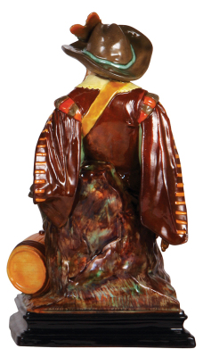 Terra cotta figurine, 13.5'' ht., 7.0'' w., marked 88, majolica glaze, Landsknecht, excellent quality, very good condition. - 3