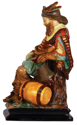 Terra cotta figurine, 13.5'' ht., 7.0'' w., marked 88, majolica glaze, Landsknecht, excellent quality, very good condition. - 4