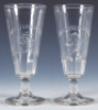 Two Pre-Prohibition embossed beer glasses, 6.6'' ht., Anheuser-Busch A & Eagle, Anheuser-Busch A & Eagle, mint.