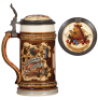 Mettlach stein, .5L, 2136, etched & PUG, Adolphus Busch, Anheuser-Busch Brewing Ass&rsquo;n., inlaid lid, heavy pewter oxidation, otherwise mint.&nbsp;&nbsp; - 3