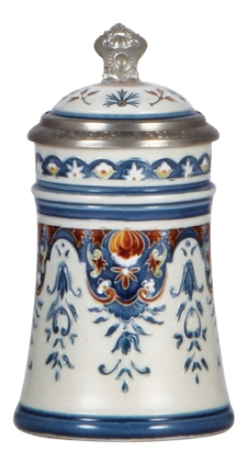 Mettlach stein, .25L, 1965, mosaic, inlaid lid: Anheuser-Busch Brewing Ass&rsquo;n. is engraved on the pewter rim, mint.