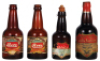 Four Anheuser-Busch bottles, 7.4" to 7.9" ht., paper labels include: Bevo A Beverage Non-Intoxicating, Bevo A Beverage Non-Intoxicating, Malt-Nutrine Non Intoxicant, Malt-Nutrine bottle is unopened, good used condition, having minimal flaws and wear.