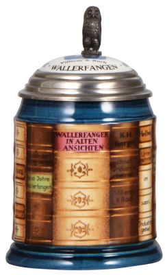 Mettlach stein, .5L, modern, Limited Edition of 500, #365, 200 Jahre Keramik Tradition, Wallerfangen, inlaid lid, mint.