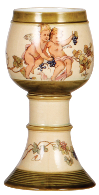 Mettlach goblet, .25L, 1194 [2954], PUG, cherubs, mint.