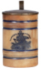 Stoneware stein, .25L, impressed, by Whites, Utica, N.Y., A & Eagle, pewter lid, glaze browning, otherwise very good condition.&nbsp;