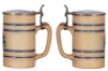 Stoneware stein, .5L, impressed, by Whites, Utica, N.Y., marked 5, A & Eagle, pewter lid, faint hairline.&nbsp; - 2