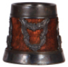 St. Louis Silver Co. mug, .25L, wood & silver-plate, worn plating. - 2