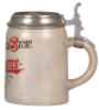 Stoneware stein, .5L, transfer & hand-painted, Lemps Special Brew St. Louis, pewter lid: Lemp St. Louis, pewter marked Pauson M&uuml;nchen, mint. - 2