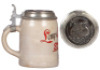 Stoneware stein, .5L, transfer & hand-painted, Lemps Special Brew St. Louis, pewter lid: Lemp St. Louis, pewter marked Pauson M&uuml;nchen, mint. - 3