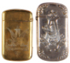 Two Anheuser-Busch match safes, 2.6'' to 3.0'' ht., double-sided design, Anheuser-Busch; with, A. Busch, Anheuser-Busch, St. Louis, both good condition. - 2