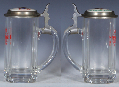 Glass stein, .3L, pressed, transfer, Michelob, porcelain inlaid lid: Anheuser-Busch Inc., Michelob, mint.   - 2