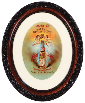 A.B.C. St. Louis lithograph on paper, framed 14.0" x 17.0", A.B.C. King of All Bottled Beers, The A.B.C. Bohemian, professional matting & framing, paper in very good condition.